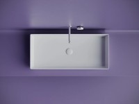 Раковина накладная прямоугольная 801x361x130, цвет белый