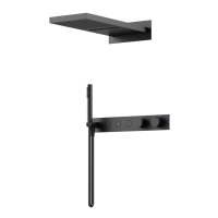 Душевой комплект с термостатом SANCOS Linn, с внутренней частью, черный матовый, арт. SC9023MB