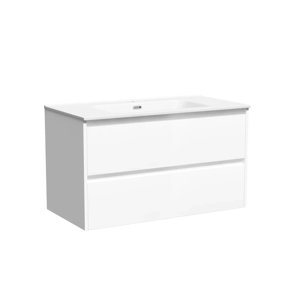 Тумба подвесная SANCOS Libra 890х450х500, c двумя ящиками оснащенными доводчиками, белый глянец , арт. LB90W
