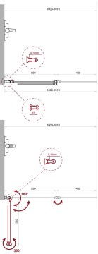 Душевая шторка на ванну BelBagno UNO-V-2-100/150-C-Cr