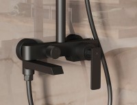 Душевая стойка VSFS-413MB с изливом, черный матовый