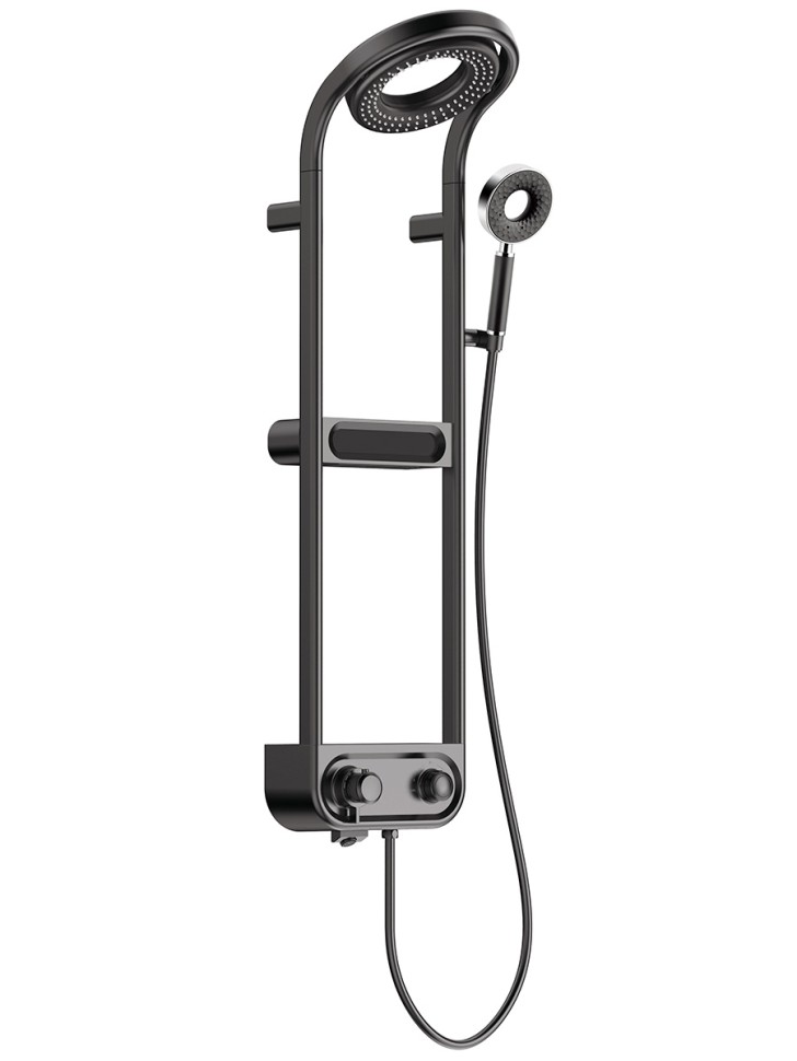 AQM 8004B Душевая система для душа с термостатом, Черный