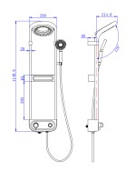 AQM 8004B Душевая система для душа с термостатом, Черный