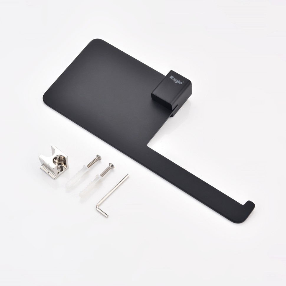 Бумагодержатель с полочкой для телефона Raglo черный