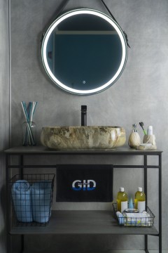 Раковина Gid Mnc186 54423 накладная под камень глянцевая 56x42x14