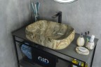 Раковина Gid Mnc186 54423 накладная под камень глянцевая 56x42x14