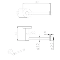 AQM7208MB Trento Держатель туалетной бумаги, черный матовый