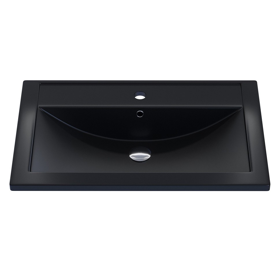 Раковина для ванной кварцевая Uperwood Foster Quartz 70х45,5х17,5 см, черная матовая, уголь