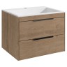 База под раковину Chiara 2D 600 подвесная, 2 выкатных ящика soft-close, N.Oak