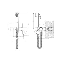 Встраиваемый смеситель с гигиеничеким душем OSGARD BRETTA BLACK 51053