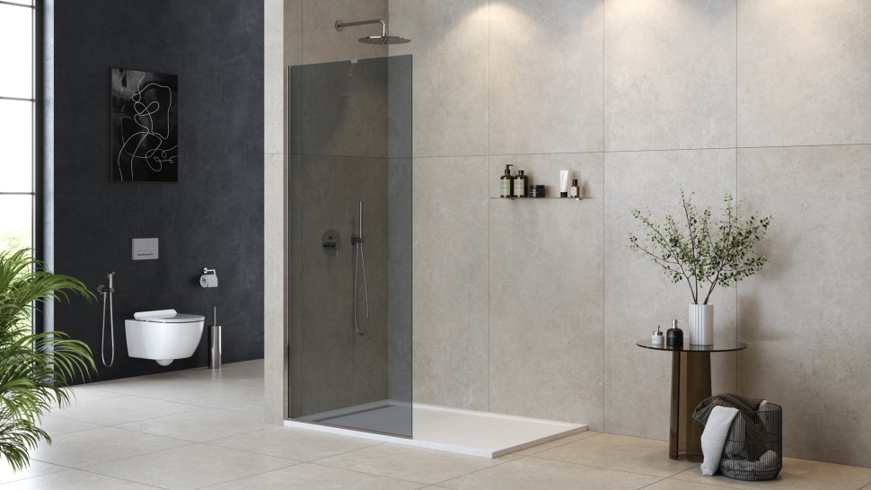 Душевая перегородка универсальная LIBERTA-L-1-TB-80-GR-Cr