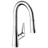 Смеситель Hansgrohe Kitchen для кухни, на 1 отв однорычажный, поворотный излив 18.5 см с вытяжным душем, 2jеt, h15.2 см, цвет: хром 72815000