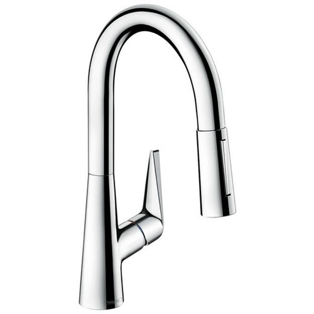 Смеситель Hansgrohe Kitchen для кухни, на 1 отв однорычажный, поворотный излив 18.5 см с вытяжным душем, 2jеt, h15.2 см, цвет: хром 72815000