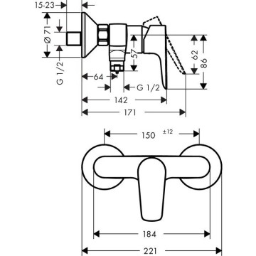 Смеситель для душа Hansgrohe Talis E черный (71760670)