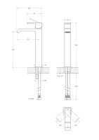 Смеситель для накладной раковины CEZARES PORTA-LC-BIO