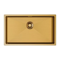 Мойка нерж. сталь AISI304 ALLER 74 UNI, PM807444-BG, брашированное золото. сталь, 740х440мм, Starke-Paulmark
