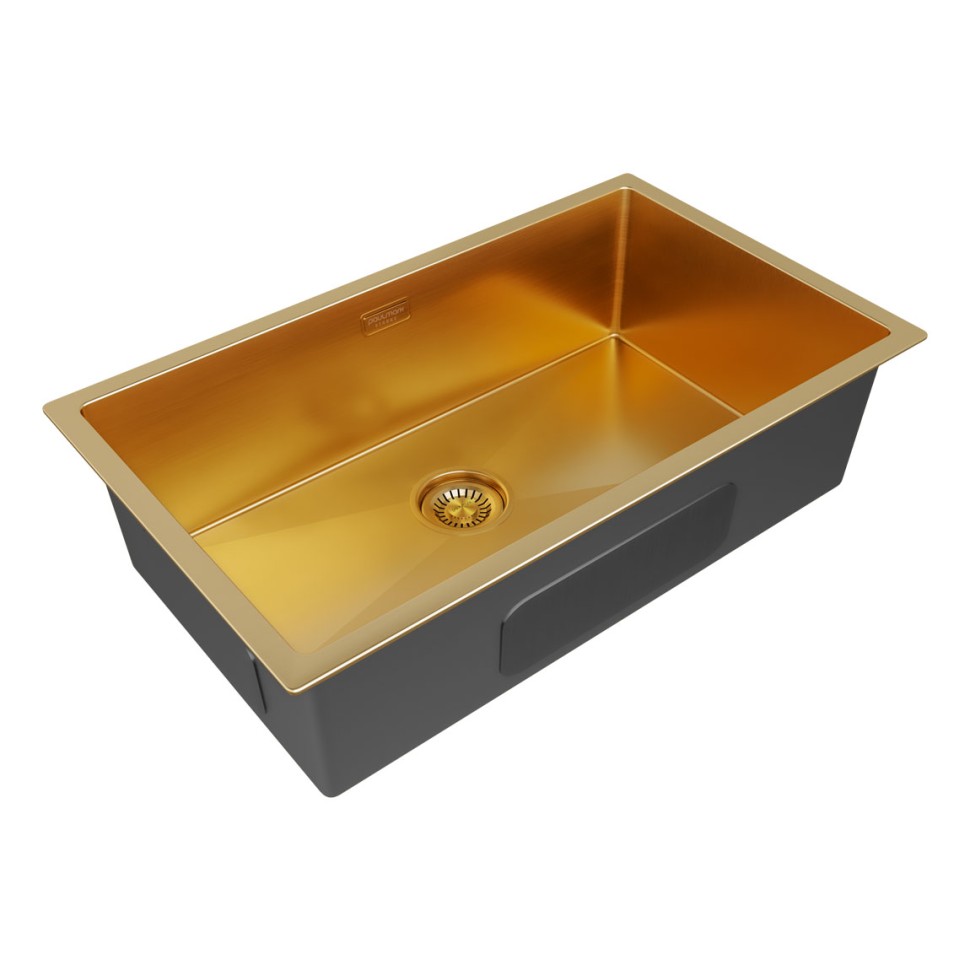 Мойка нерж. сталь AISI304 ALLER 74 UNI, PM807444-BG, брашированное золото. сталь, 740х440мм, Starke-Paulmark