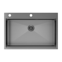 Мойка нерж. сталь KRONER-PRO 75, PM707551-GM, вороненая сталь, 750х510мм, Paulmark
