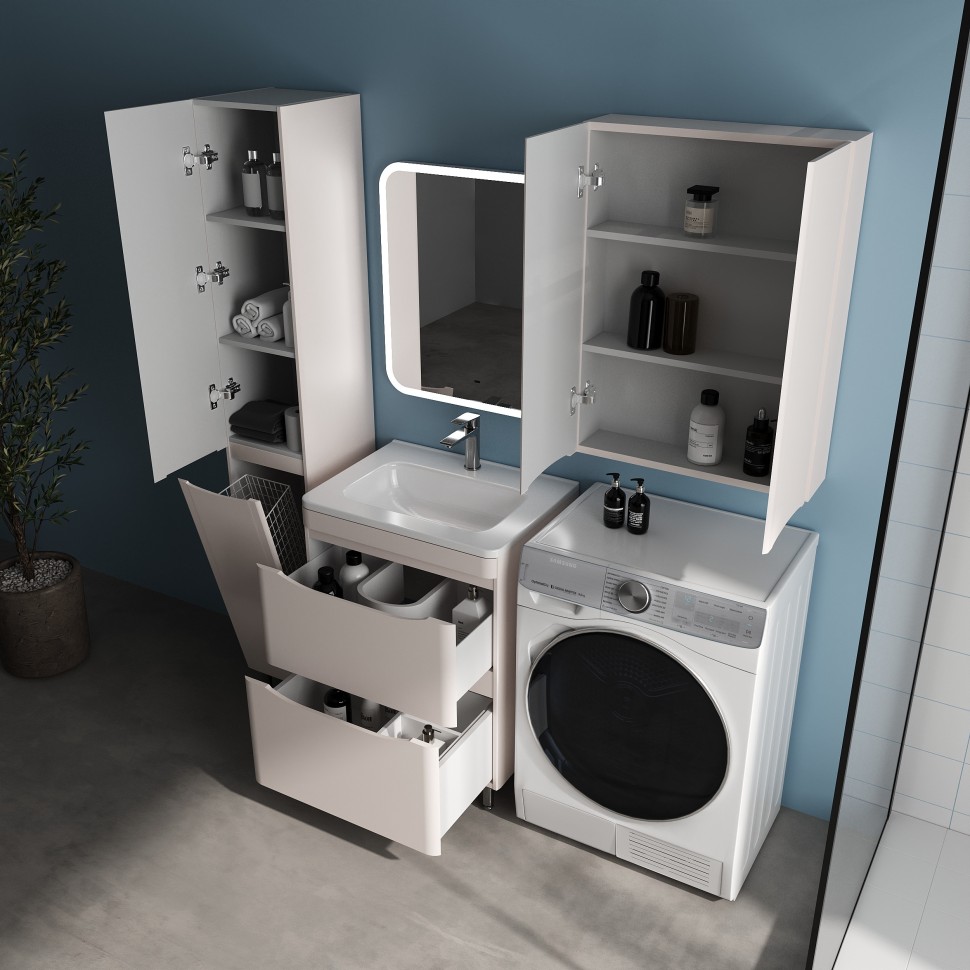 Тумба напольная STYLELINE "Бергамо мини 60" (2 ящ.) Люкс Плюс антискрейтч карамель под раковину Каре Люкс МИНИ 600х350