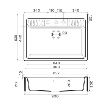 Кухонная мойка Omoikiri Kinokawa 90-GB Artceramic/графит