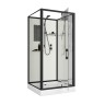 Душевая кабина Niagara Standart ST90/15Q/BL/BK (90х90х200) квадрат,поддон 15см,распашная,проф.черный,без крыши,3 места