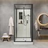 Душевая кабина Niagara Standart ST90/15Q/BL/BK (90х90х200) квадрат,поддон 15см,распашная,проф.черный,без крыши,3 места
