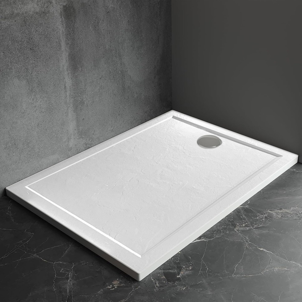Душевой поддон Veconi Pietra W, 1200x800x30, искусственный камень, белый