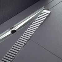 Душевой лоток TIMO Drain System 900 с вставкой "lines", Хром