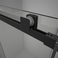 Душевой угол Veconi Rovigo RV-075B, 1600х800х2000 черный матовый, стекло прозрачное