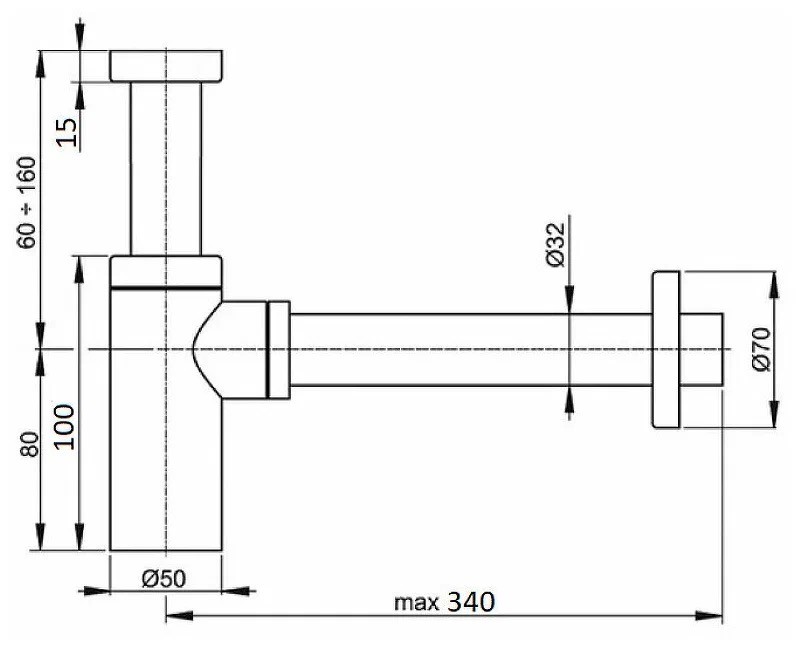 Сифон для раковины CeramaLux С-057 хром