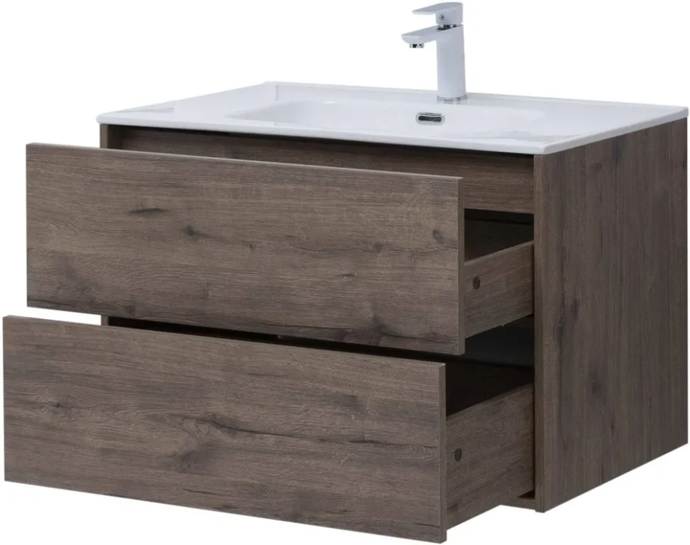 Тумба с раковиной Lino 80 (Flat) Дуб Веллингтон