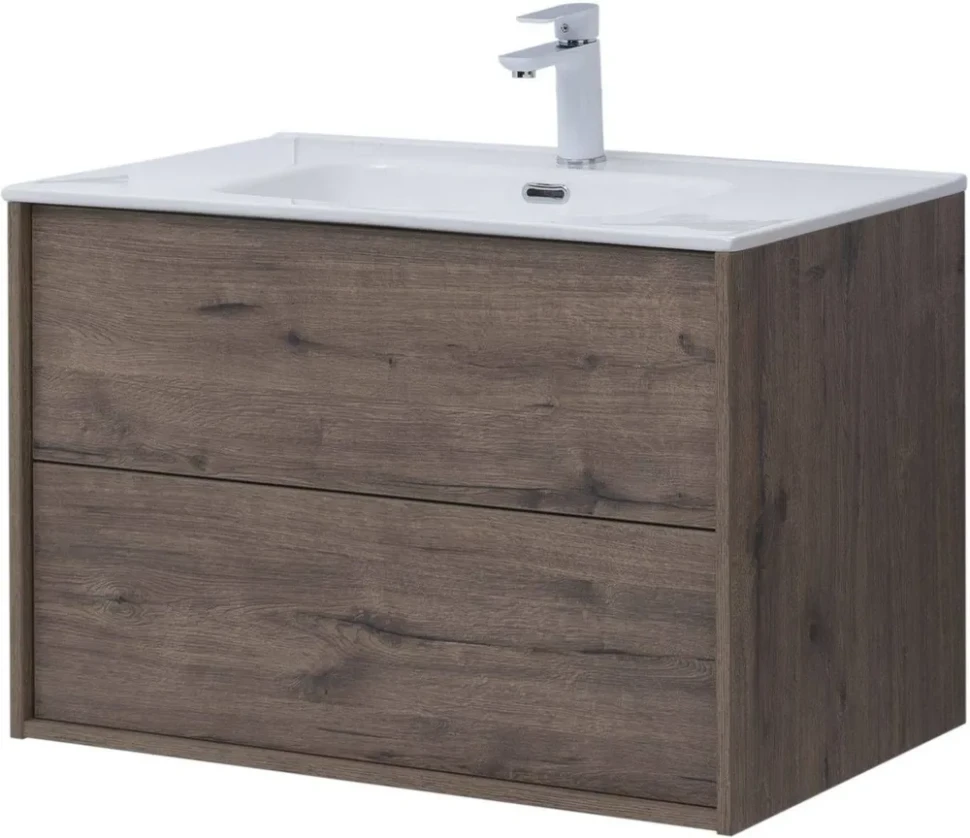 Тумба с раковиной Lino 80 (Flat) Дуб Веллингтон