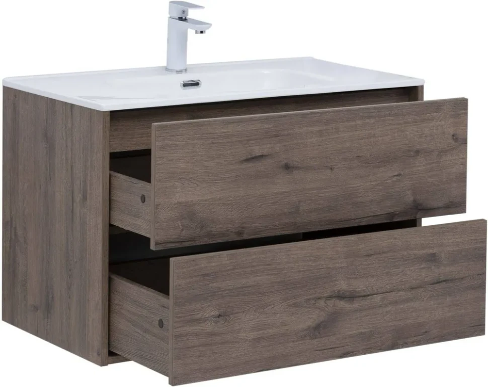 Тумба с раковиной Lino 80 (Flat) Дуб Веллингтон