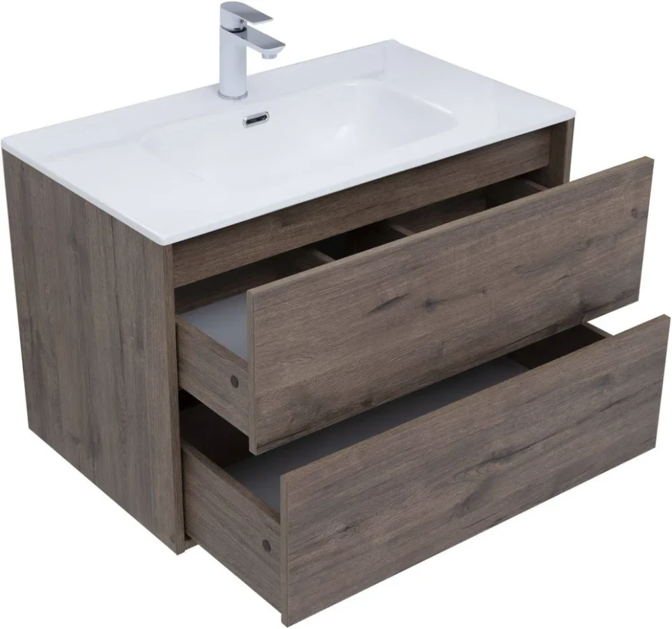 Тумба с раковиной Lino 80 (Flat) Дуб Веллингтон