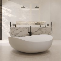 Ванна из искусственного камня ABBER Stein AS9639 белая матовая