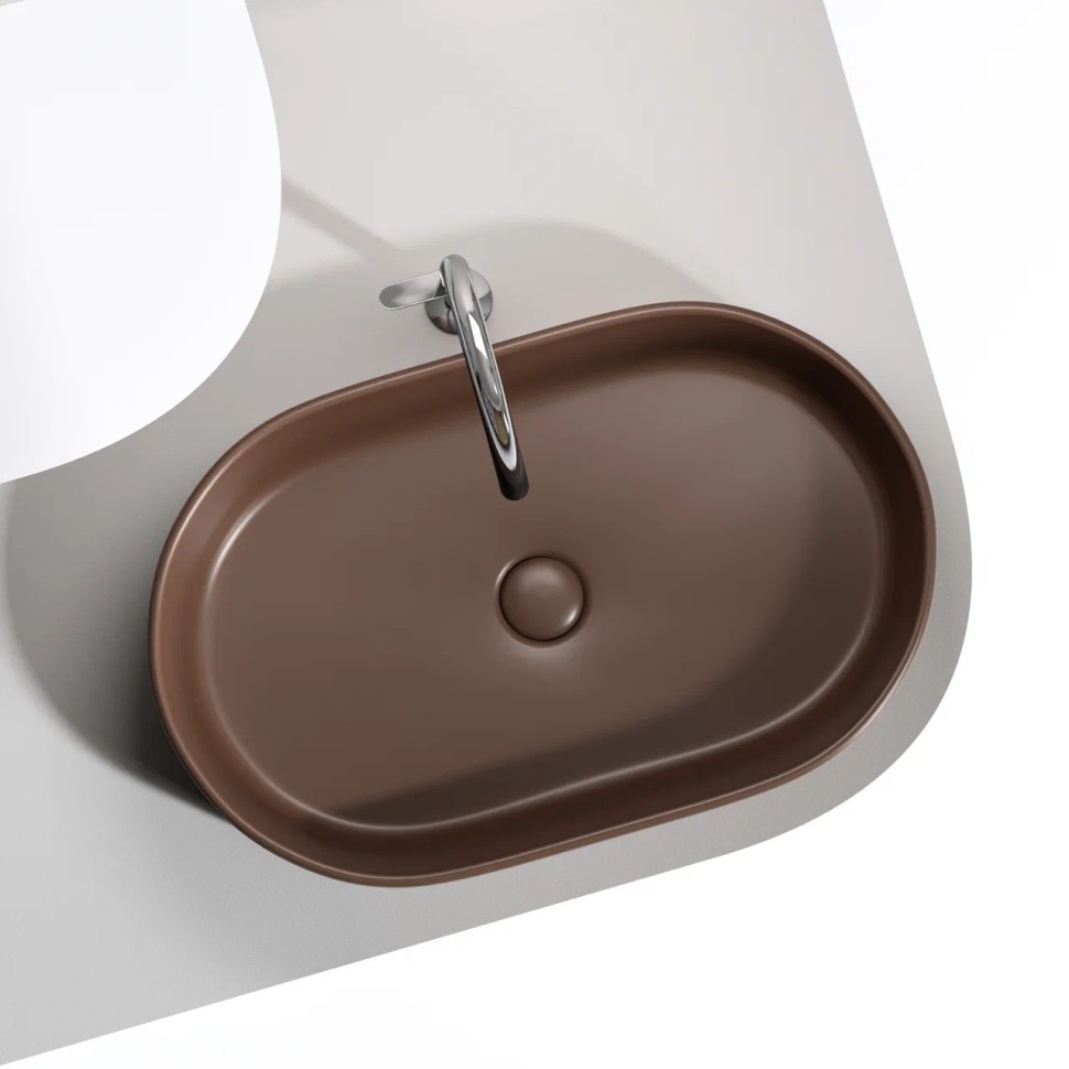 Умывальник чаша накладная овальная (цвет Темно-x CN6048MDB