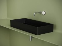 Раковина накладная прямоугольная 801x361x130, цвет черный матовый