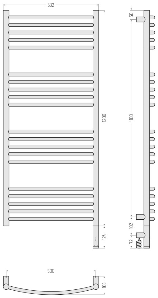 Богема 3.1 выгнутая 1200х500 МЭМ правый