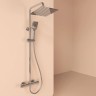 Душевая стойка SANCOS KANEDO с термостатом с верхним душем 248x248 мм ручным душем 110 мм 4 режима хром SC7100CH