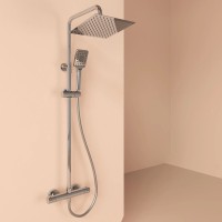 Душевая стойка SANCOS KANEDO с термостатом с верхним душем 248x248 мм ручным душем 110 мм 4 режима хром SC7100CH