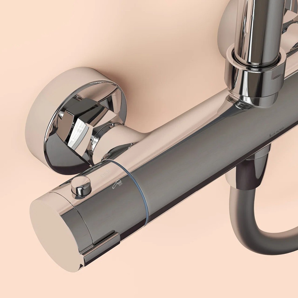 Душевая стойка SANCOS KANEDO с термостатом с верхним душем 248x248 мм ручным душем 110 мм 4 режима хром SC7100CH