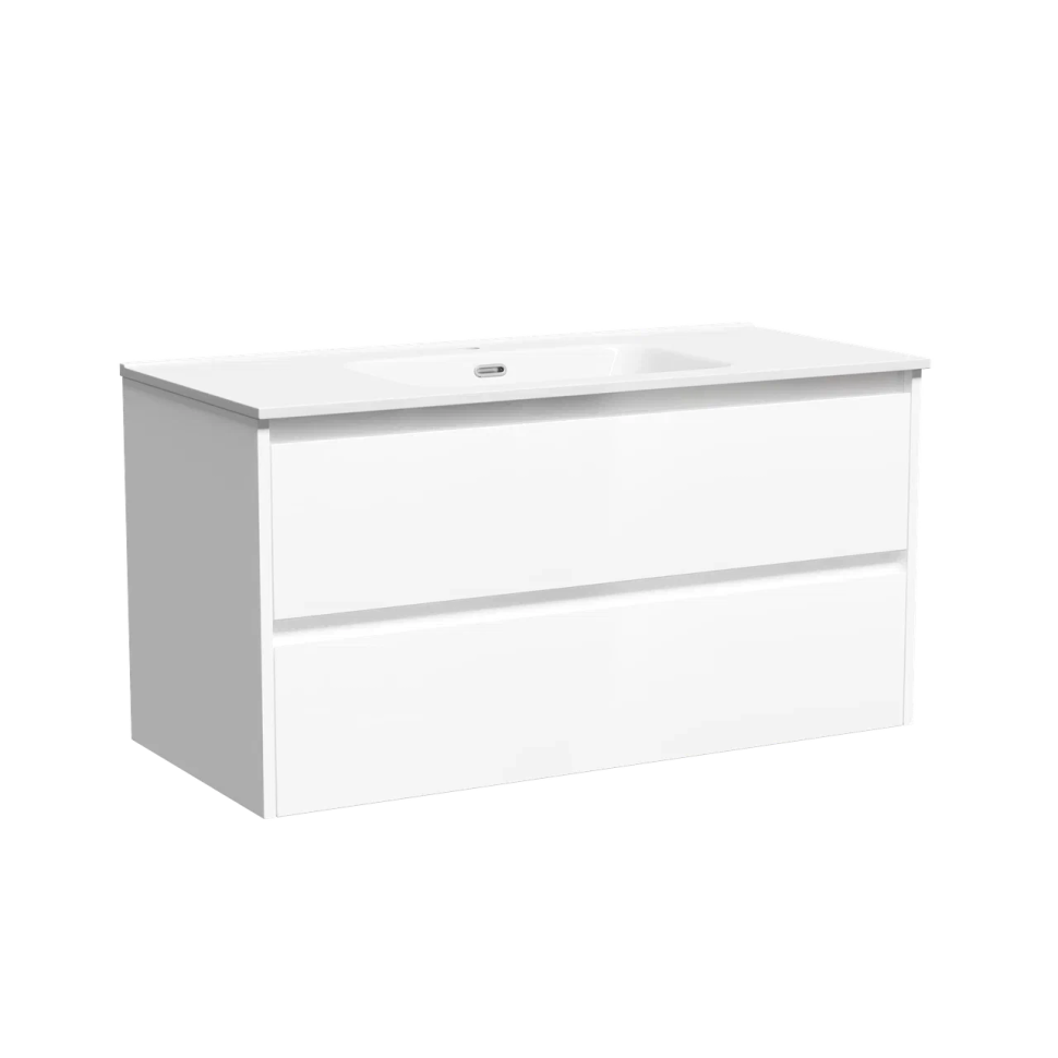 Тумба подвесная SANCOS Libra 990х450х500, c двумя ящиками оснащенными доводчиками, белый глянец , арт. LB100W