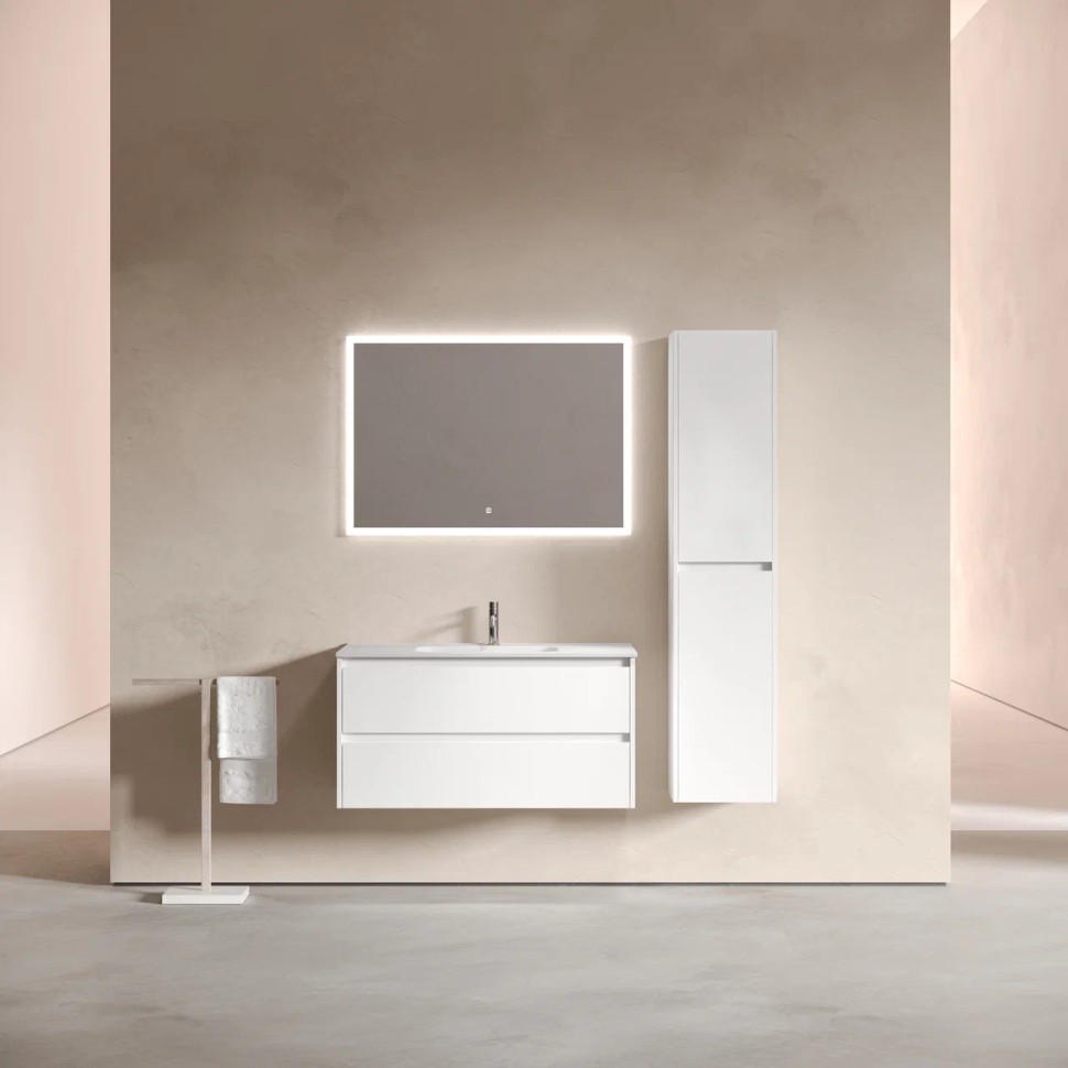 Тумба подвесная SANCOS Libra 990х450х500, c двумя ящиками оснащенными доводчиками, белый глянец , арт. LB100W