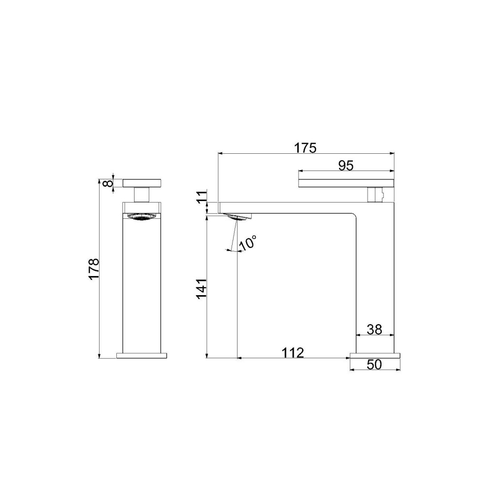 Смеситель для раковины Dice VBF-2DS1BG однорычажный, брашированное золото