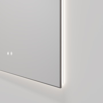 Зеркало Vincea LED VLM-4F120GM-2 1200х800 c сенсорным выключателем, антизапотевание, вороненая сталь