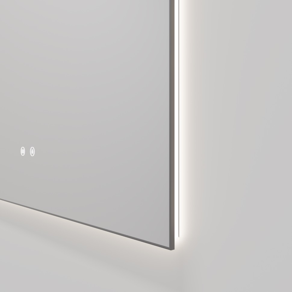 Зеркало Vincea LED VLM-4F120GM-2 1200х800 c сенсорным выключателем, антизапотевание, вороненая сталь