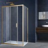 Душевой уголок Alpha VSR-3AL8014CLG, 1400*800, брашированное золото, стекло прозрачное