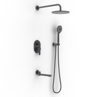 Душевой комплект BERGES NARDIS 3R, поворотный излив, черный матовый