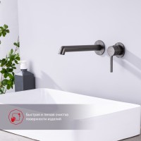 Смеситель Raglo встраиваемый для умывальника R20.11.09 Графит