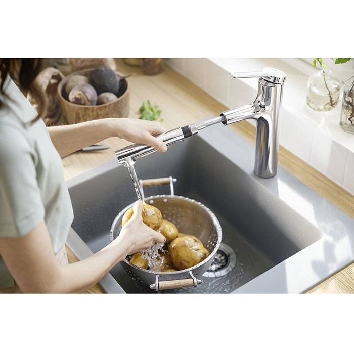 Смеситель Hansgrohe Zesis для кухни, 1 отверстие, с вытяжным душем, sВох litе, цвет: хром 74804000